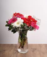 Gerbera Ak  Renkli Gerbera Buketi