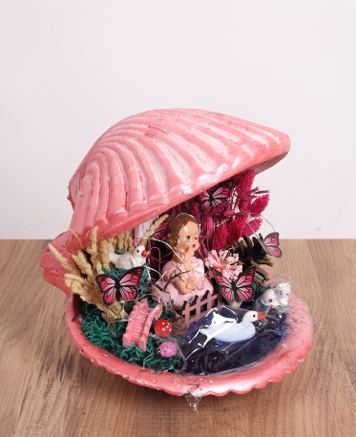 Pembe Midye Kabuklu Dekoratif Teraryum