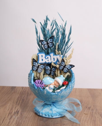 Mavi Rya Bebek Temal Dekoratif Aranjman