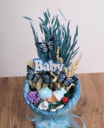 Mavi Rya Bebek Temal Dekoratif Aranjman