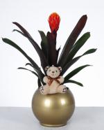 Altn Saksda Bromelia ve Pelu Ayck Aranjman