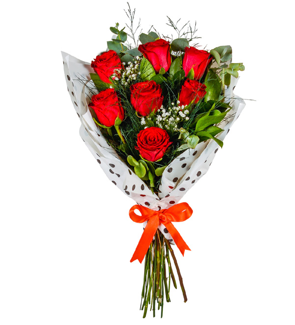 7 Kırmızı Gülden Oluşan Buket