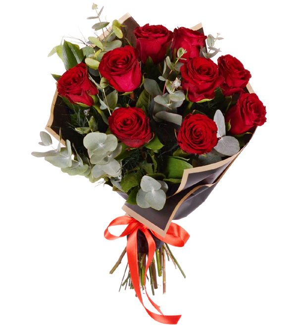 9 Adet Kırmızı Gül