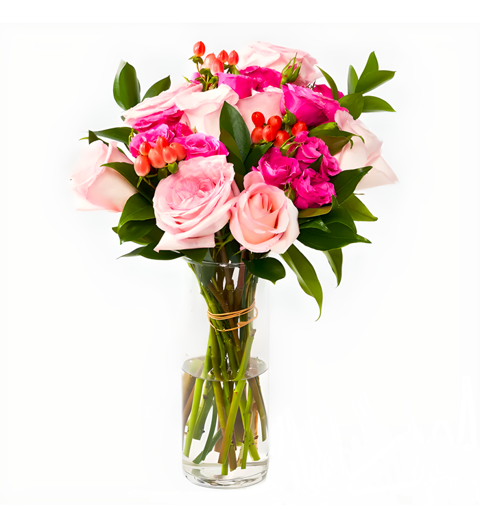 Açık Pembe Güller ve Pembe Çardak Güller