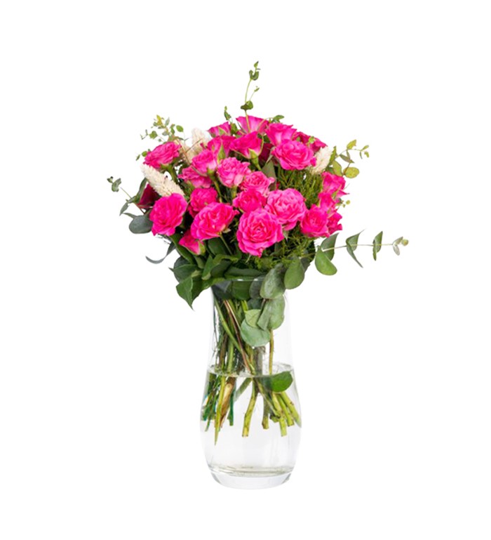 Cam Vazoda Pembe Çardak Güller