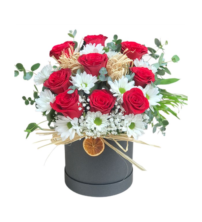 Kutuda K�rm�z� G�l ve Papatya