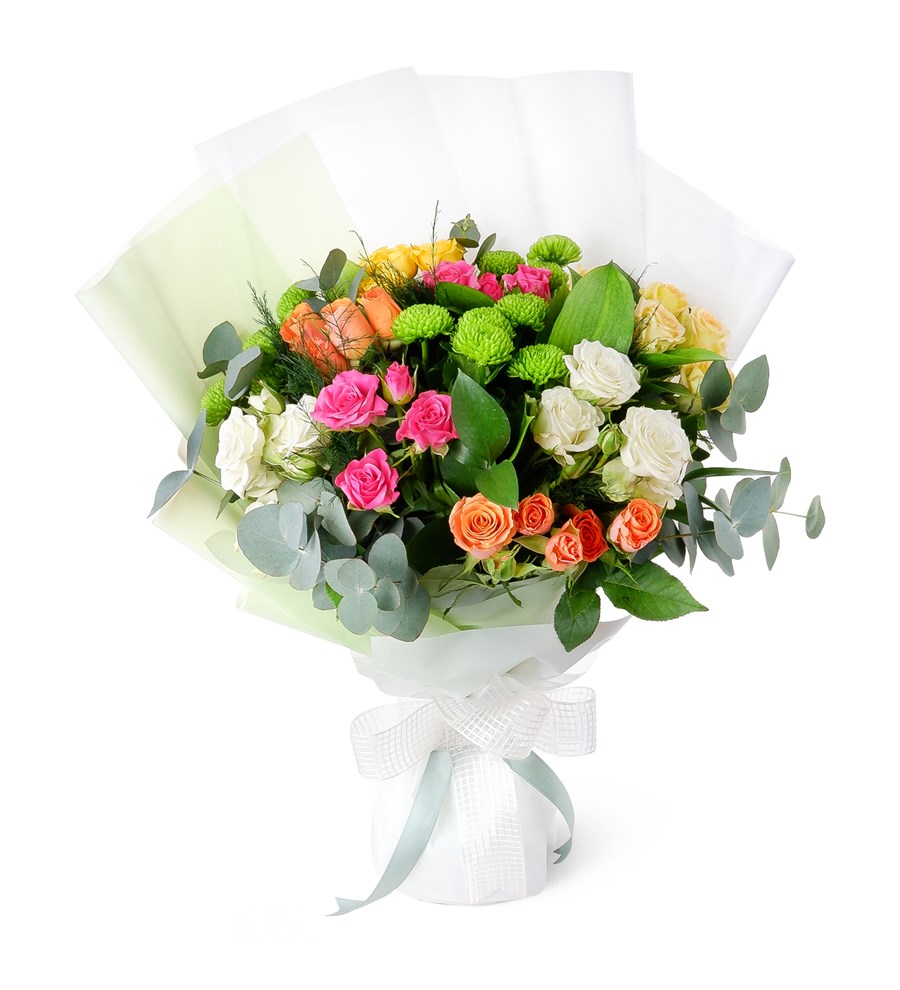Renkli Çardak Gül Buketi Atina