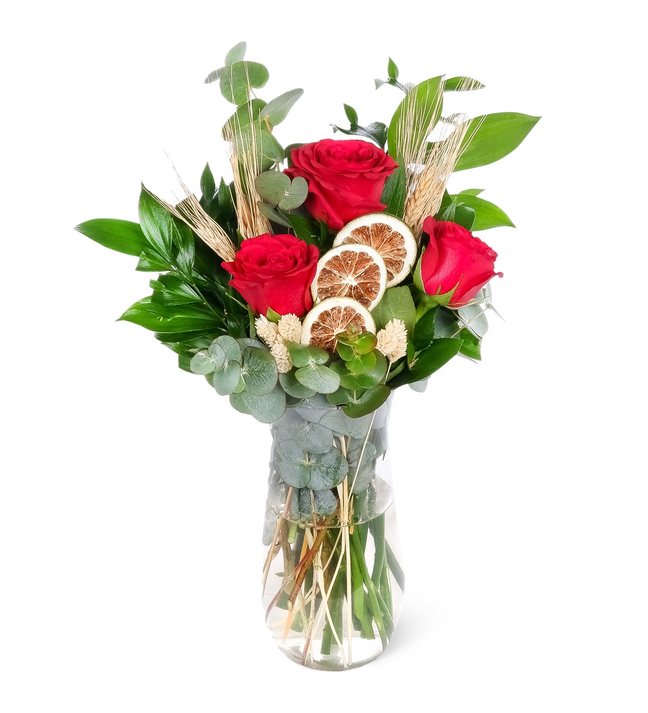 Vazoda Harika K�rm�z� G�ller ve Okaliptuslar