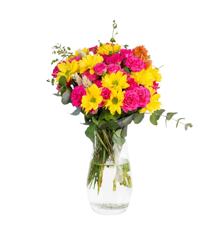 Vazoda Papatyalar ve Pembe Çardak Güller